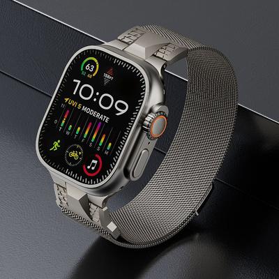 Magnetic Milanese Band for Apple Watch Ultra 3 2 49mm 11 10 46mm Luxury Loop Strap for iWatch Series 9 8 7 Se 45mm 44mm Bracelet