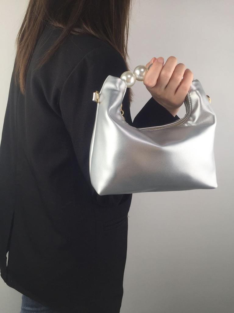 Pearl Handle Women Small Clutch Handbags Fashi Chain Female Shoulder Messenger Bag Solid Color Ladies Hobos Tote Purse Bag