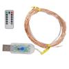 LED Remote Control String Light 8 Modes USB Powered 33ft/100LED Copper Wire String Light