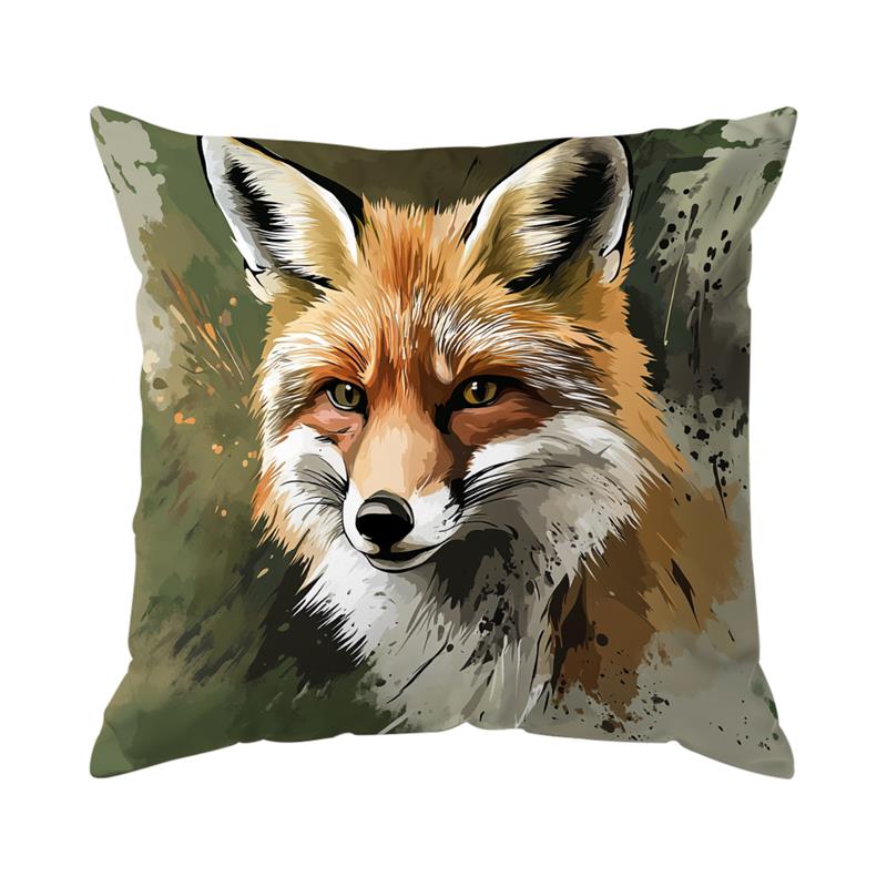 1Pc Watercolor Fox Throw Pillow Cushion Cover Seat Car Home Decor Sofa Bed Decorative Pillowcase 45X45Cm