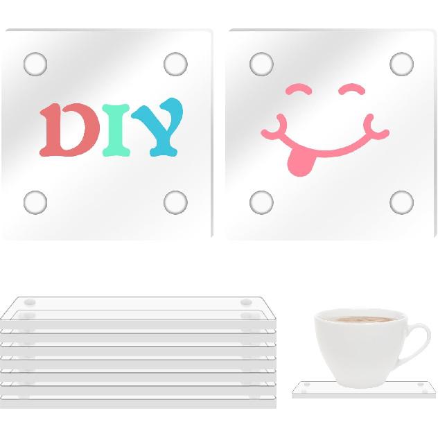 2 Pack Acrylic Coaster Transparent Coaster for Desk Clear Desk Irregular Coast Cloud Shape Drink Cup Ornaments for Home Kitchen Bar Dining Table