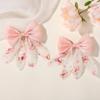 8PCS Fashionable Mesh Children Bow Hair Clip Double Layered Hair Accessory with Bangs and Headband Sweet Hair Clip Accessories