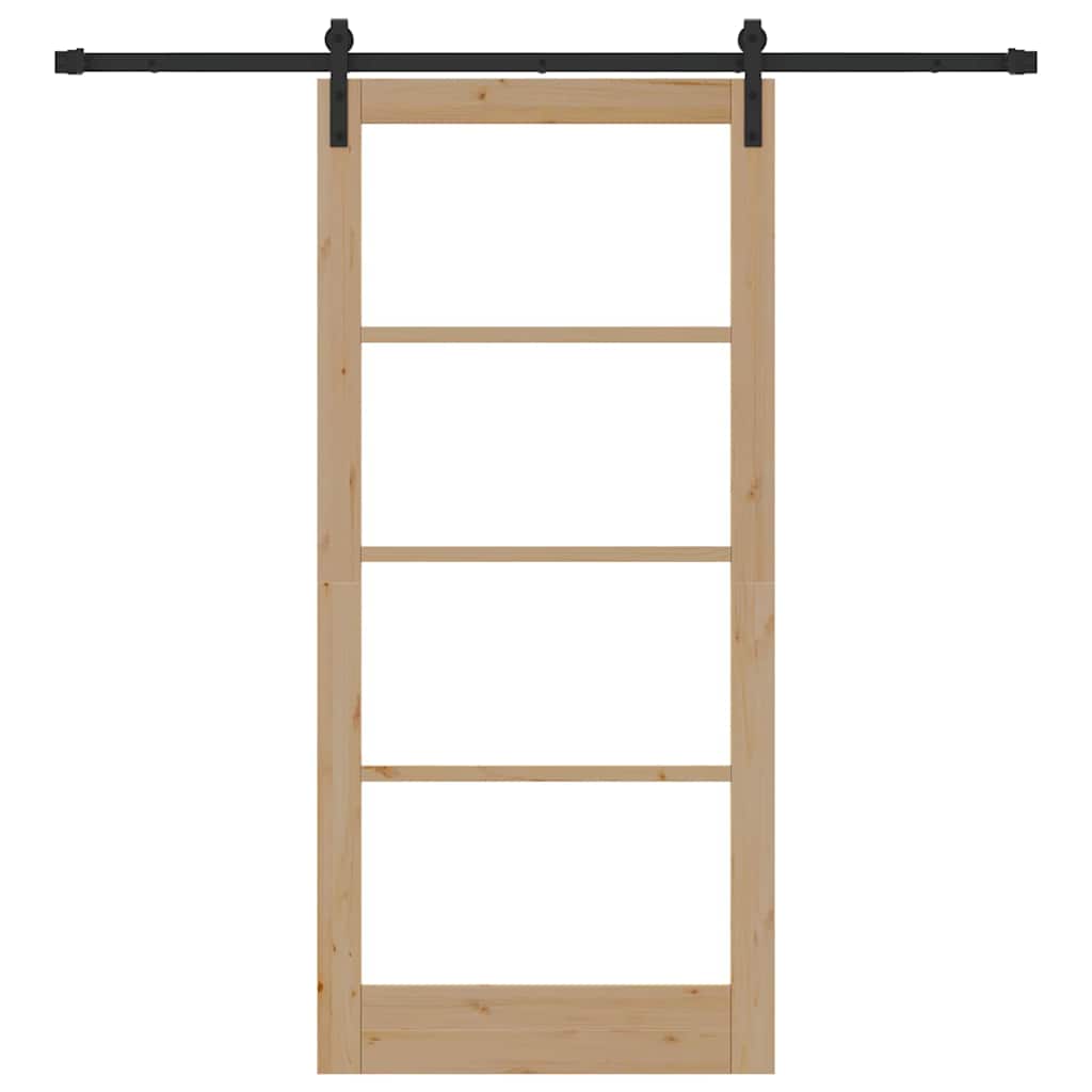 ORKDAL Sliding Door Natural and Black 93 x 202 cm