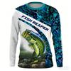 Fishing T Shirt for Men Summer Outdoor Fishing Apparel Sun Protective Long Sleeve 3D Printed Casual Tee UV Resistant Quick Dry