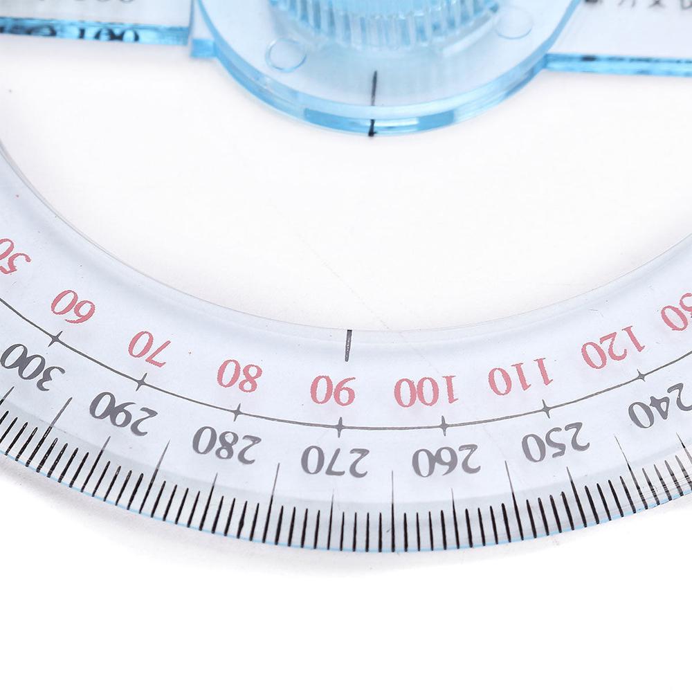 1pcs Plastic 360 Degree Protractor Ruler Angle Finder Swing Arm School Office