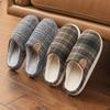Fleece Vintage Plaid Warm Soft Mens Womens Slippers Minimalist Solid Color With Alphabet Pattern Round Toe Slipon Shoes For Fall Springwinter