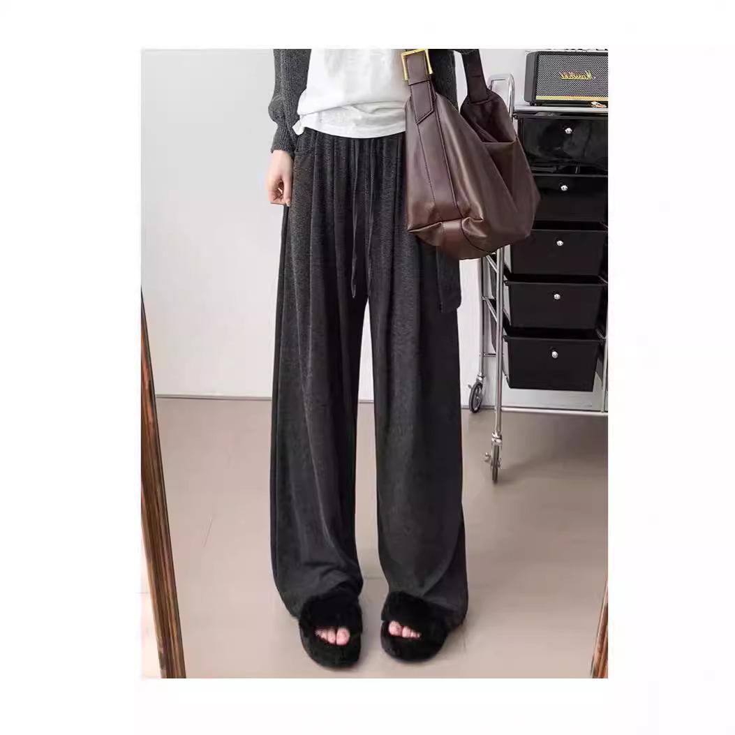 

Women s Soft Winter Wide-Leg Pants - Loose, Thick, and Cozy for Autumn/Winter 2024 XL