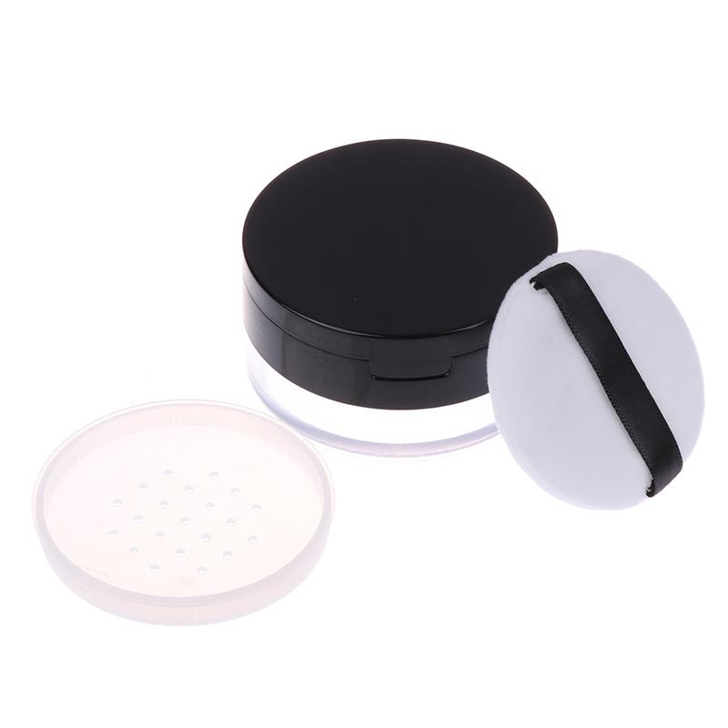 Powder Box Cosmetic Container Travel Empty Refillable Cosmetic Jar Pot Loose Face Powder Sifter Case With Mirror