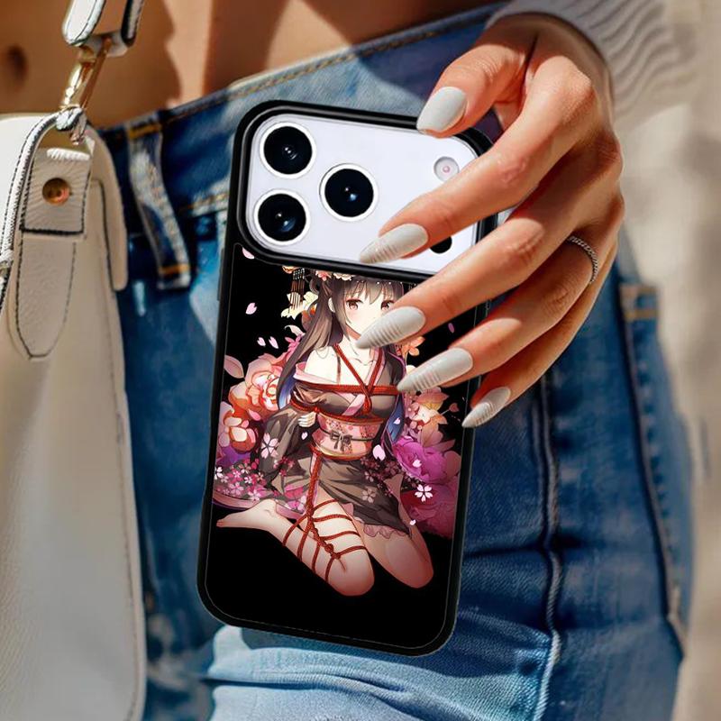 Japanese Sakura Anime Girl Phone Case For iPhone 17 Air 14 15 13 12 Max Cover For Apple 14 15 16 16e 11 Pro Max Plus