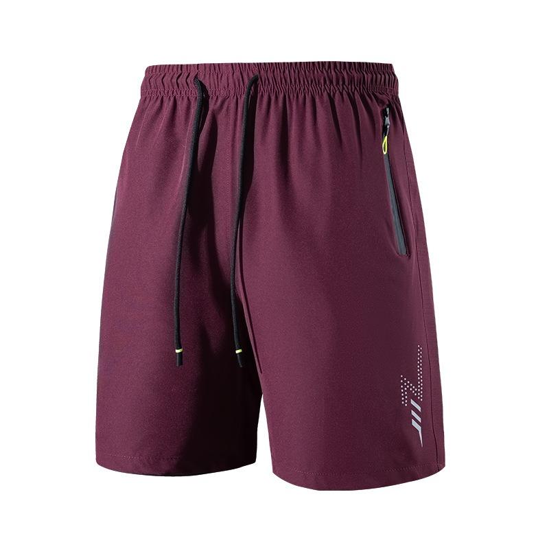 New summer quick-drying sports shorts loose lightning fitness running beach pants waterproof zipper pocket design