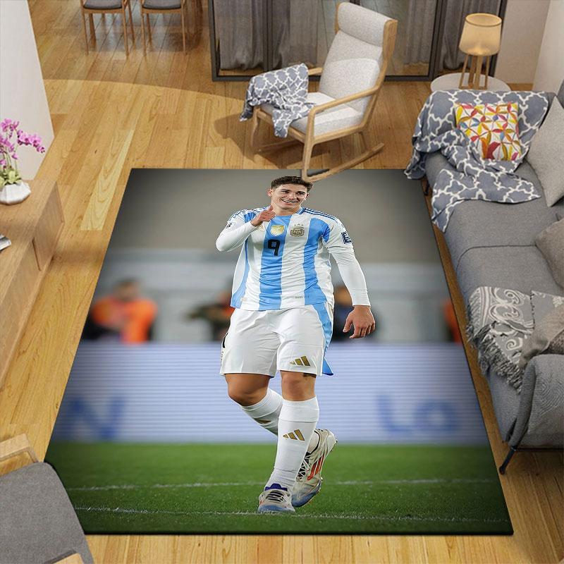Alvarez Flannel Printed Carpet, Home Sofa Decoration for Living Room & Bedroom, Non‑Slip Play Flannel Floor Mat for Game Room