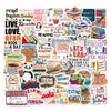50PCS Book Reading Stickers Set for Water Bottles Laptops DIY Scrapbooking Car Decals Waterproof Cartoon Character Decorative Stickers