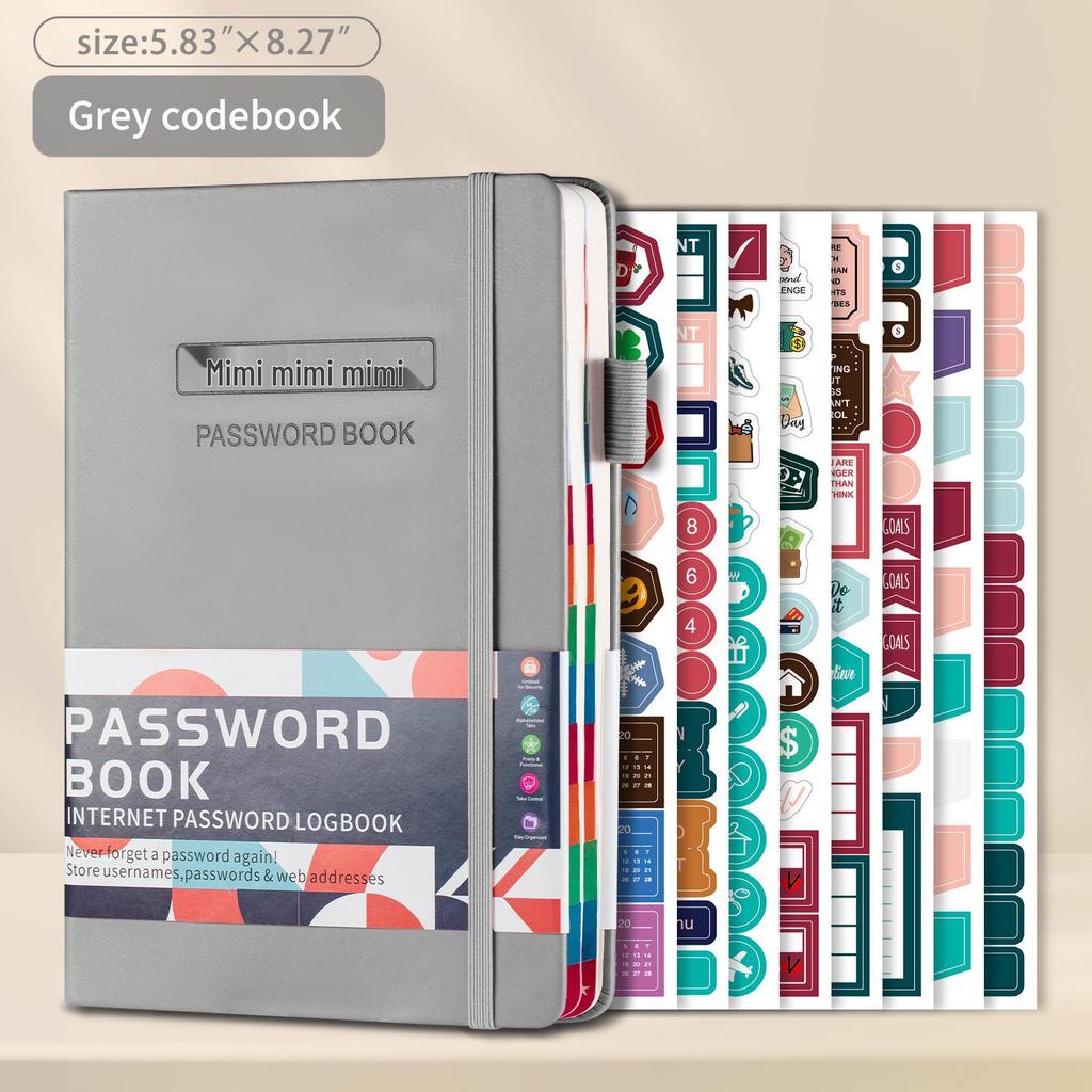 Cross-border A5 Password Notebook with Letter Labels for Account and Website Management