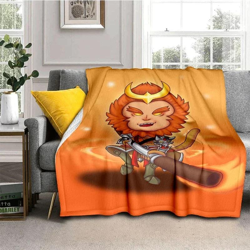 Fantasy The Monkey King Cartoon Blanket Warm Flannel Throw Blanket Bedspread for Bed Sofa Picnic Christmas Birthday Boys Gifts