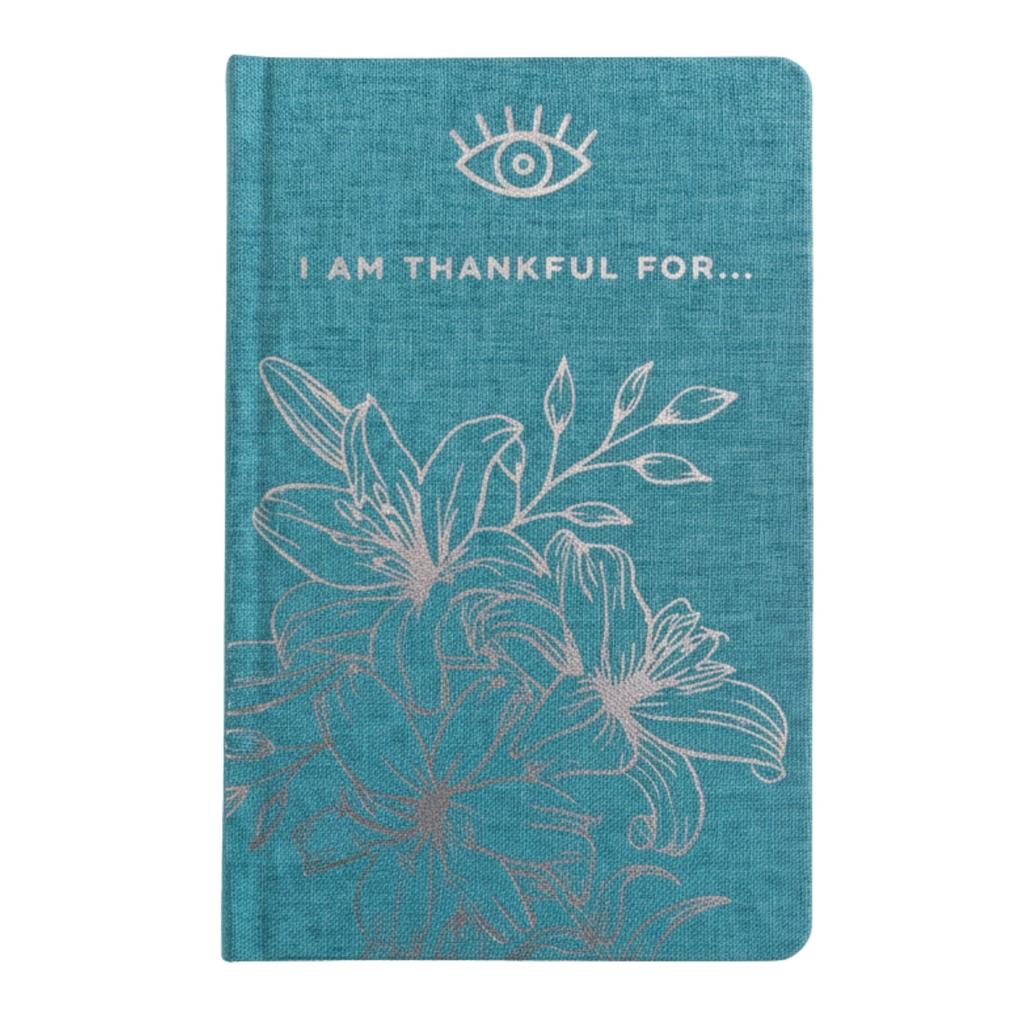 Blue Gratitude Journal with Silver Lining – 120 Pages – I Am Thankful For