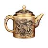 Brass Rotating Qilin Teapot: Creative Light Luxury Copper Handicraft Ornament for Home or Office.