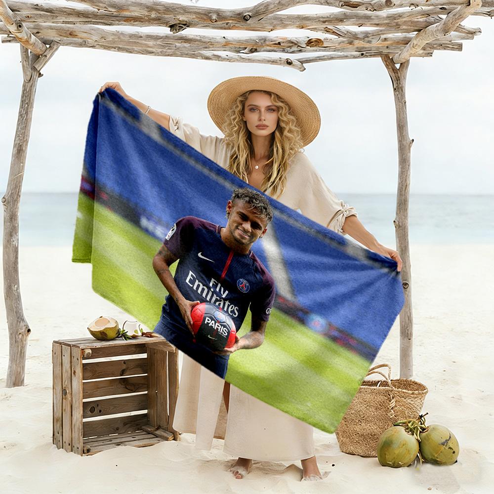 Neymar's Iconic Haircut Beach Towel Quick-Dry Soft Microfiber Comfortable Lightweight Perfect for Traveling Yoga Camping and Swimming