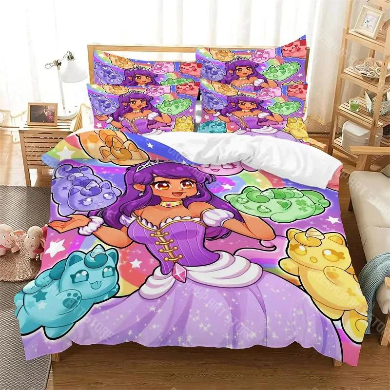 MyStreet Aphmau Housse de couette taie d'oreiller parure de lit imprimée en 3D Taille Jumeau Full Queen King pour décoration de chambre EU Single 90x200cm