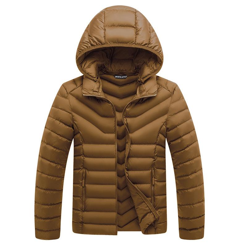 Winter New Men's Casual Cotton-padded Clothes Flow Fashion Hooded Cotton-padded Clothes Men's Thickened Cotton-padded Jackets Men's