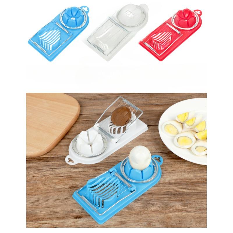 Multi-function Egg Cutter Fancy Split Stainless Steel Slicer Double Head 2-in-1 Egg Cutter