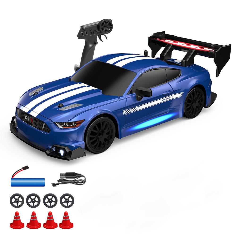 1/24 RC Drift Cars High Speed Vehicle Mustang 4WD Remote Control Racing Car Toy Boys Competition Race Car Gift Replaceable Tire