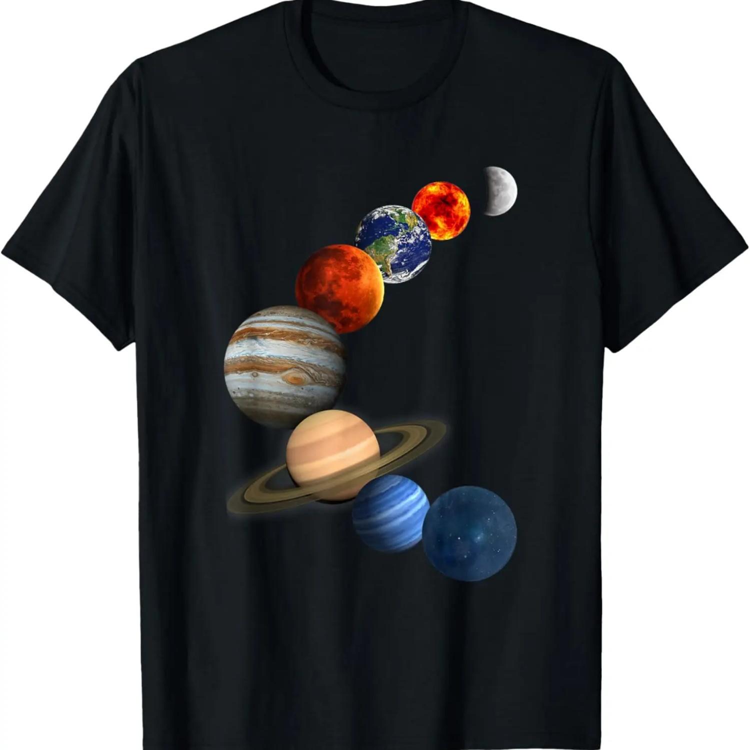 Футболка Солнечная система Планеты в нашей галактике Футболка S чёрный