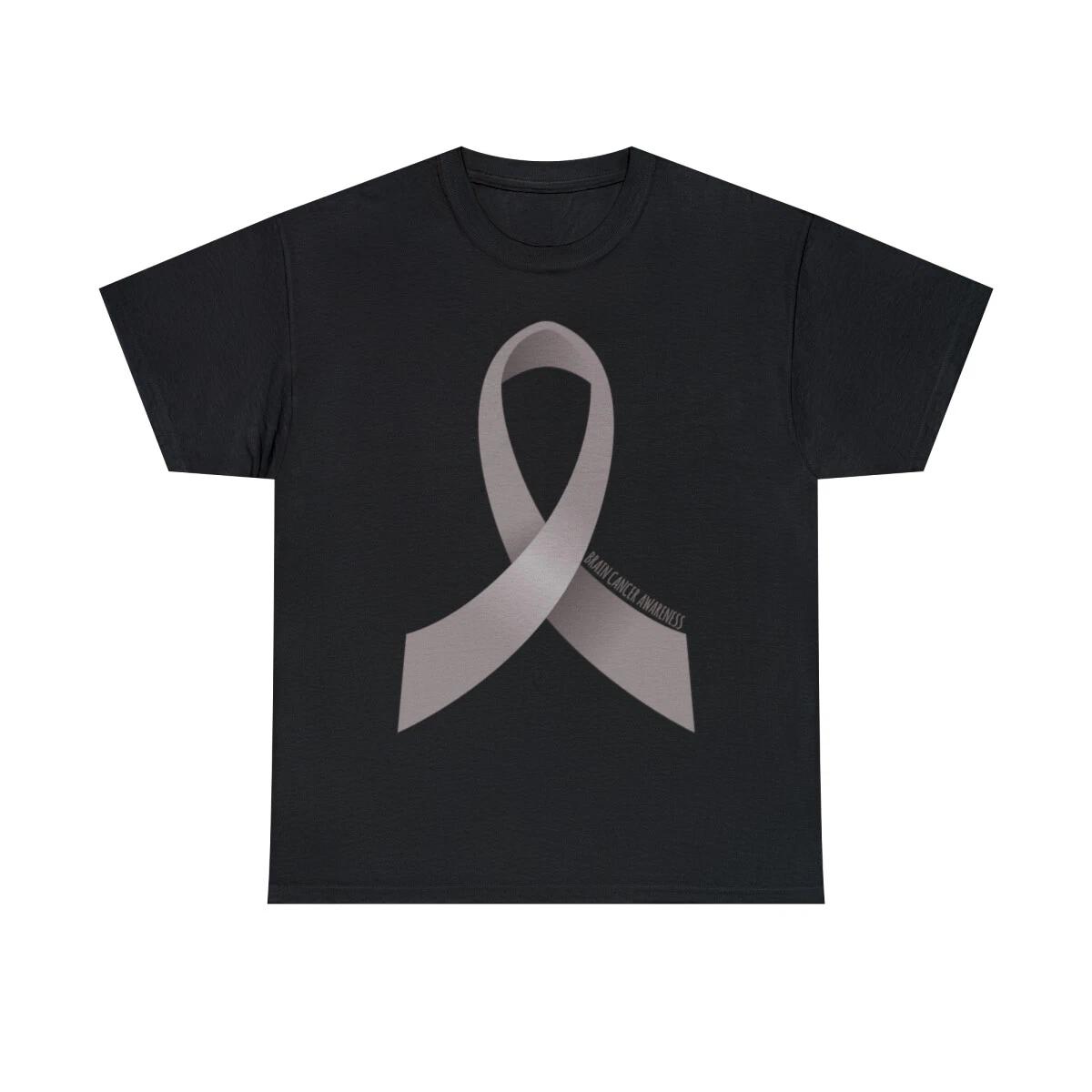 Brain Cancer Awareness Ribbon Graphic Tee Shirt, S-5XL L