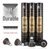 Authentic Armst Black Goose Feather Badminton Shuttles - Durable 12-Pack for Stable Flight in Competition Training (806#)