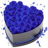 Forever Flowers, 27 Preserved Roses In a Heart Shape Box, Eternal Flowers Immortal Bouquet Birthday Present for Women Her Wife Mothers