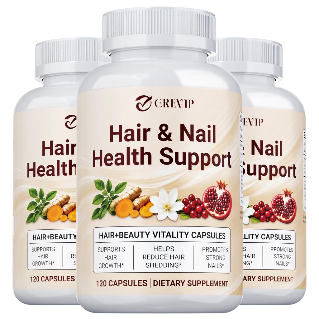 Hair & Nail Health Support Capsules 120 Count — Biotin & Vitamins, Daily Wellness, Beauty Supplement