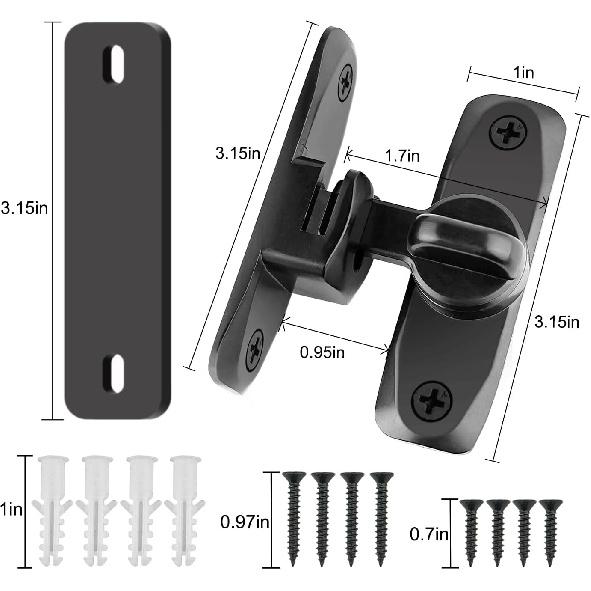 2 in 1 Barn Door Lock, 90/180 Degree Flip Sliding Latches, Gate Latch for Doo
