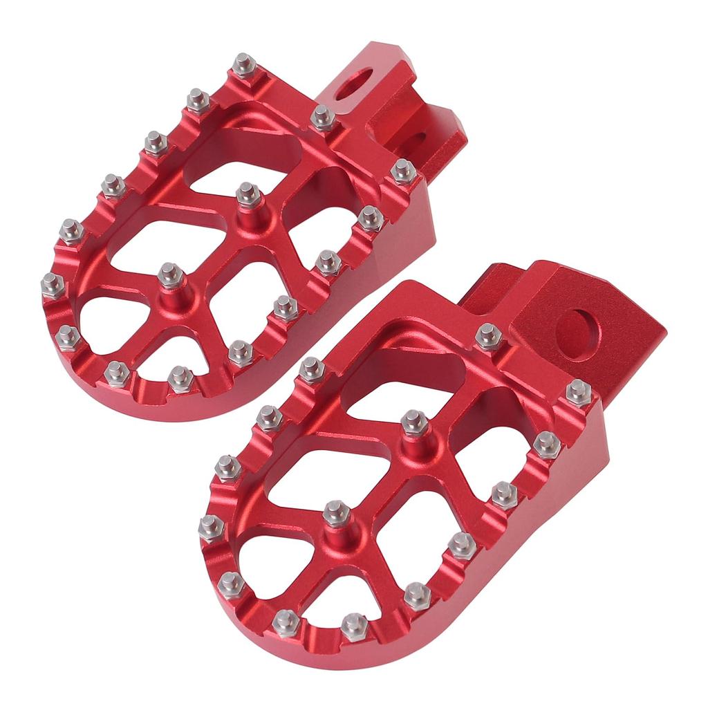 Baohatsu Foot Pegs Foot Rest Billet Wide 1 Pair for Yamaha XT250 YZ125 YZ80 WR250 TTR90 TTR125 (Red)