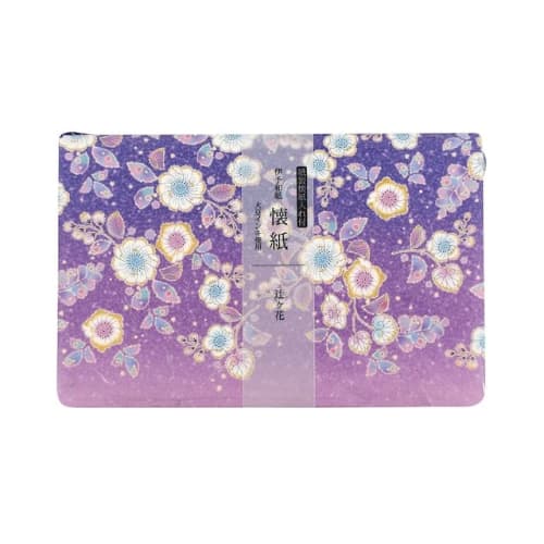 Kamiiso Kimono Beauty Kaishi Paper with Case, Tsujigahana Design, 175mm X 145mm, Pack of 20, No. 3511