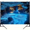 2D Flat - Extra Large Blue Cave Landscape Tapestry in 2D Flat Design - a Vibrant Underwater Scene Featuring Luminous Lights, Mad