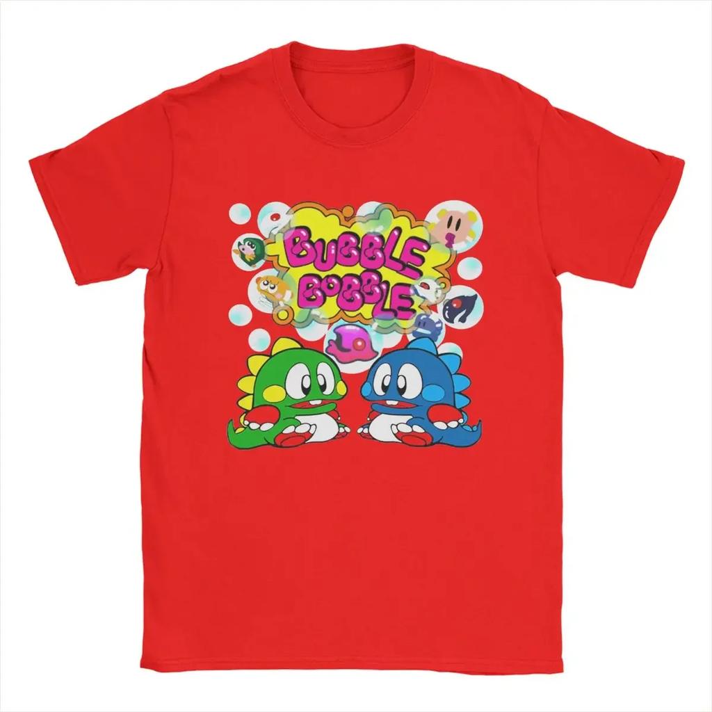 New Model Bubble Bobble Game T-Shirt for Men Casual Cotton Tee Shirt Crew Neck Short Sve T Plus Size Tops
