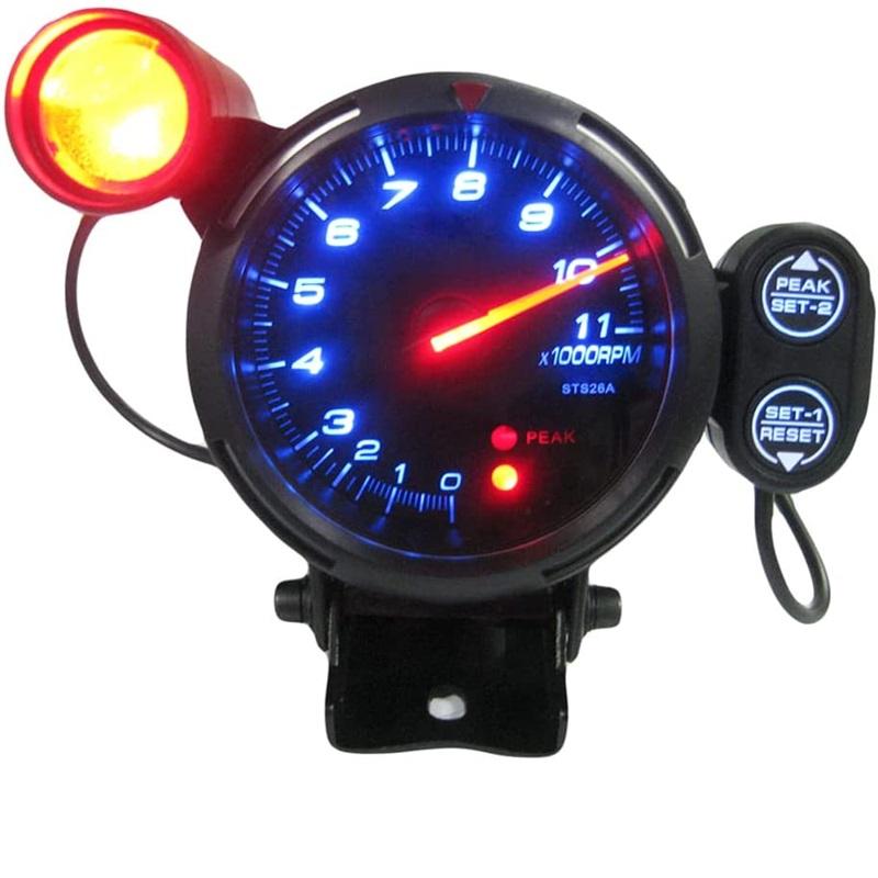 Universal Motorcycle Speedometer Tachometer LED Light Odometer Speed Meter Gauge Mile 12V 3.5 inch