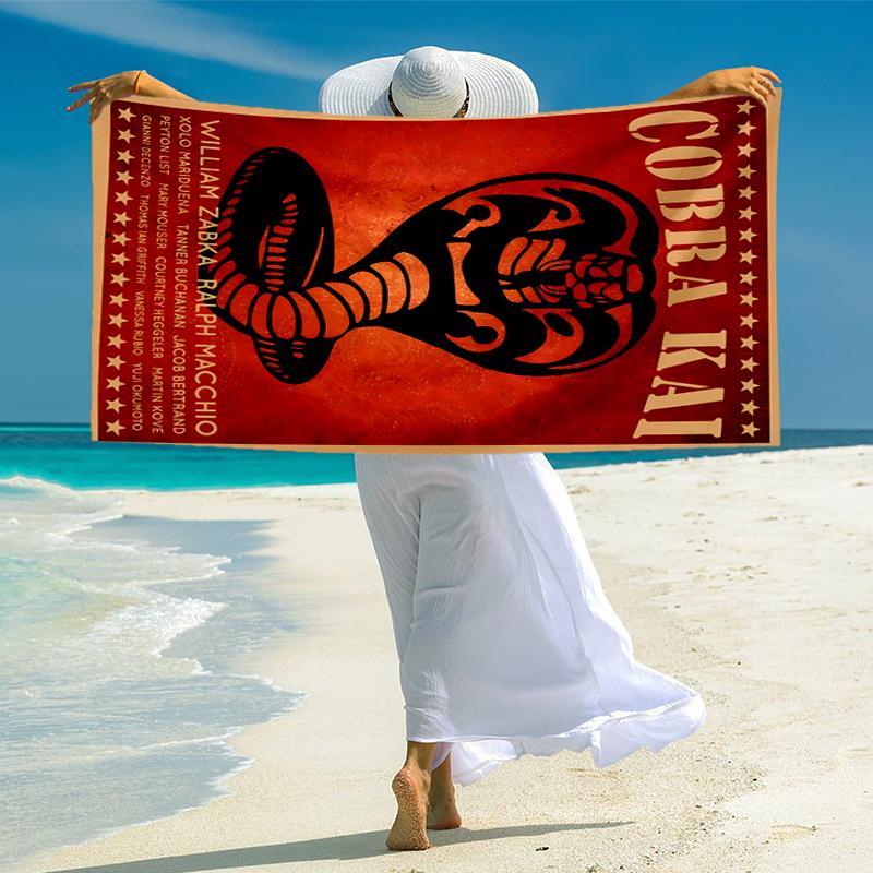 Cobra Kai Fashion Beach Towel: Ideal for Summer Adventures Soft, absorbent and quick drying suitable for swimming and bathing