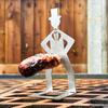 1/4Pcs Stainless Steel Sausage Stand Portable Reusable Standing Man Hot Dog Holder Outdoor Camping Barbecue Grill Accessories