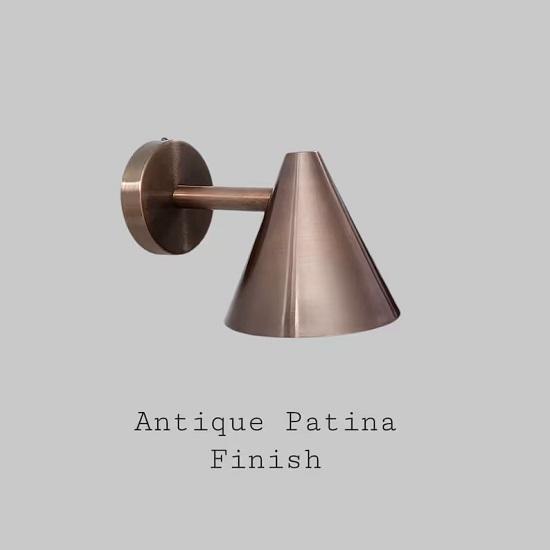 Brass Cone Shade Wall Sconce – Mid‑Century Modern Lamp Fixture