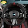 CARDAK Black Soft New Suede Car Steering Wheel Cover for BMW M Sport G30 G31 G32 G20 G21 G14 G15 G16 X3 G01 X4 G02 X5 G05 M5