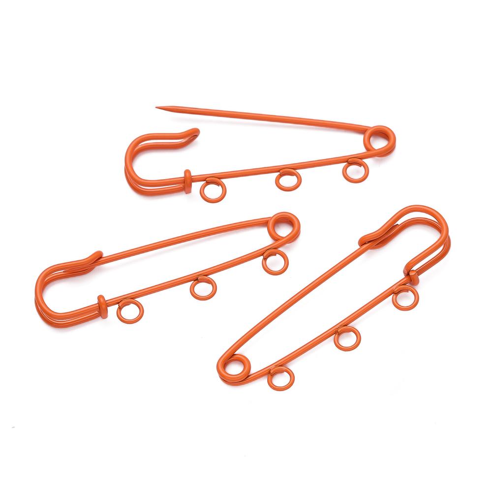 10pcs/lot Colorful Safety Pins Brooch Blank Base Brooch Pins 3/5 Rings Jewelry Pin for DIY Jewelry Making Supplies Accessorie