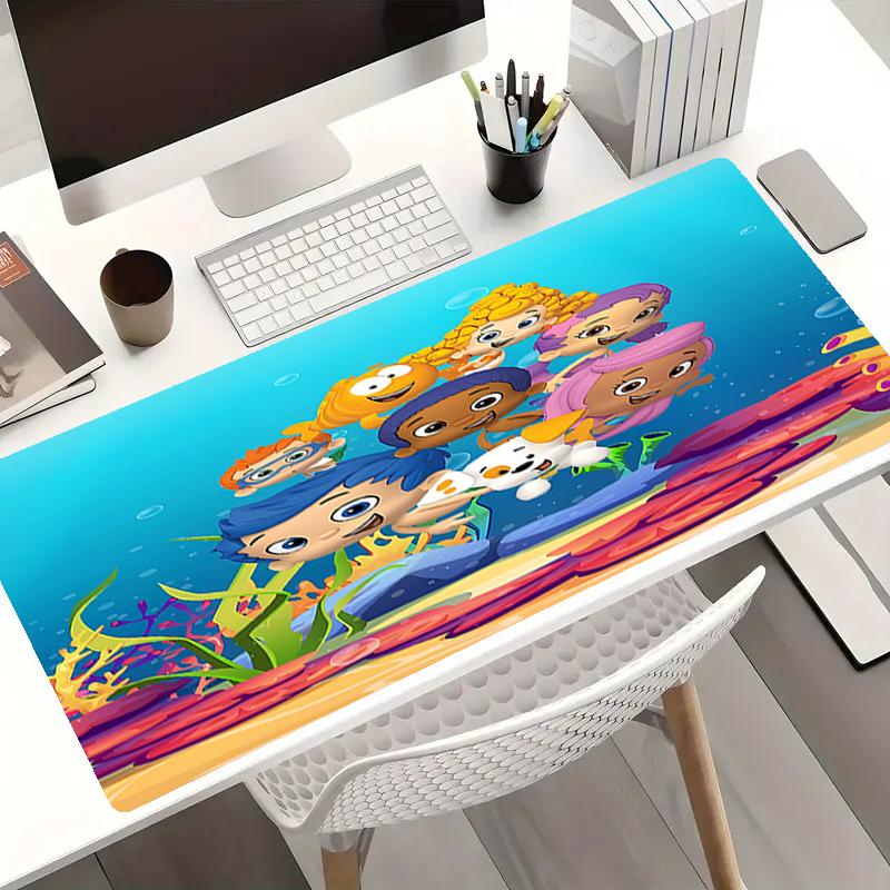 Bubble Guppies Theme Mouse Pad, Non Slip Rubber Base, Multifunctional Office & Home Decor, Perfect for Workspace Personalization.