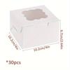 30 unidades Caixas de Padaria Brancas Caixas Mini para Bolo Caixa para Biscoitos com Janela Pequenas Caixas para Guloseimas para Biscoitos Pastelaria Donut Incluído