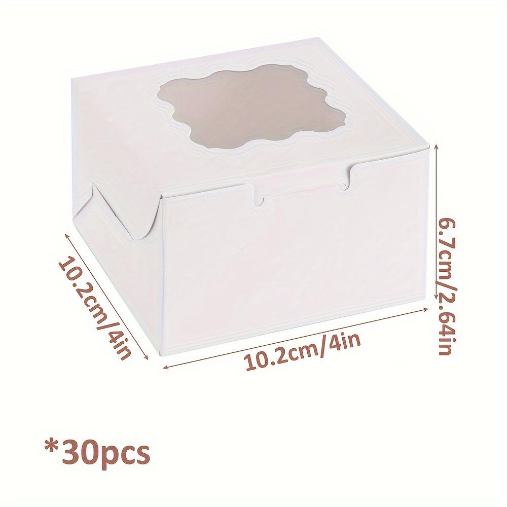 30 Stück Weiße Bäckereikartons Mini-Kuchenboxen Keksdose mit Fenster Kleine Geschenkboxen für Kekse Gebäck Donut enthalten