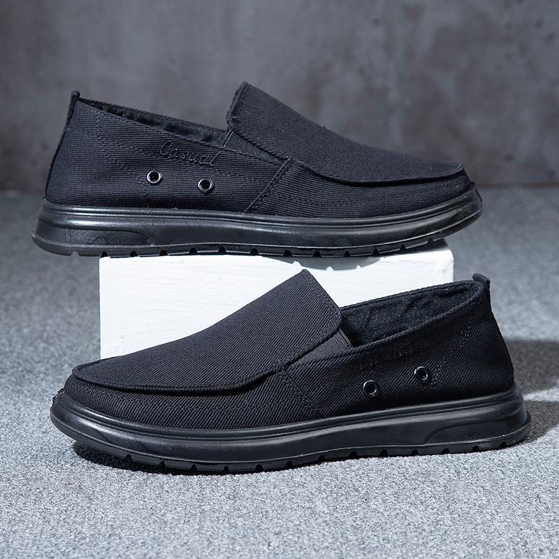Plus Size Men'S Casual Canvas Shoes Lightweight  Soft Soled Men Driving Shoes Boat Shoes