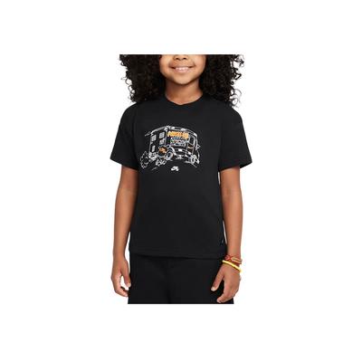 Camiseta SB Corte Solto Gola Redonda Manga Curta Infantil Tops Preto HQ3226010