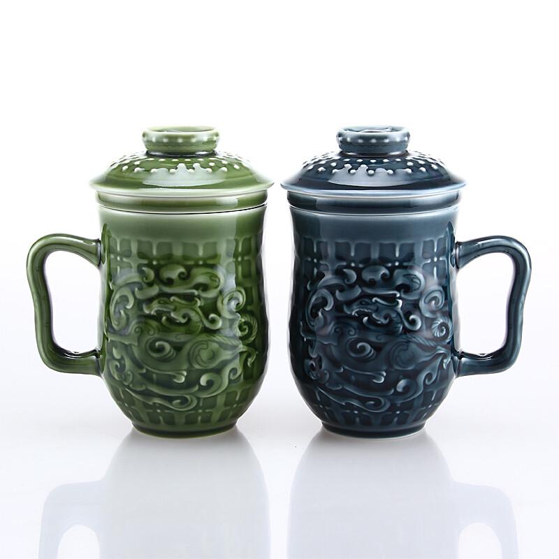 Qian Tang Xuan Qilin Auspicious Office Tea Cup with Infuser