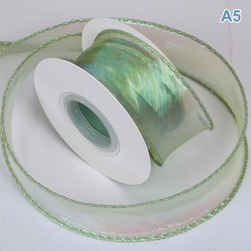 Fishtail Organza Ribbon 4Cm Reflective Iridescent Wavy Edge Ribbon For For Flower Bouquet Gifts Packaging Wedding Decorations