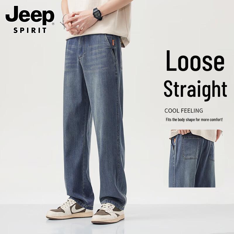 JEEP SPIRIT Men's Relaxed Straight Retro Jeans