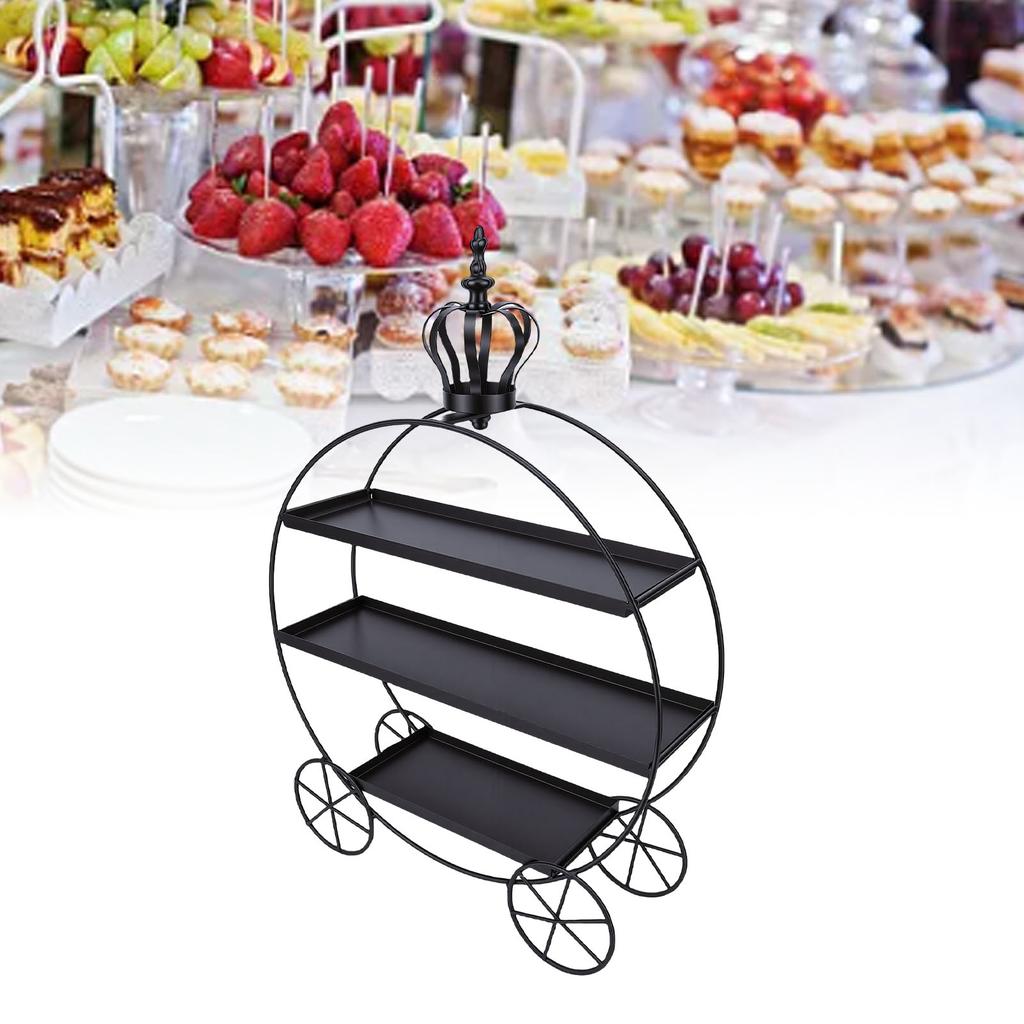 3 Tier Cupcake Stand Holder Iron Dessert Table Display Stand for Wedding Afternoon Tea Donuts   Fruit